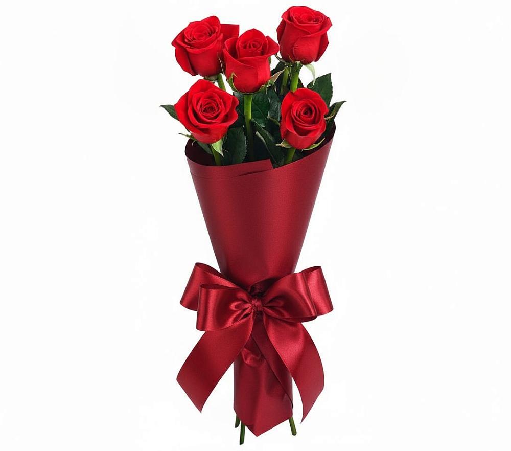 Букет 5 Красных роз Эдлесс Лав в Гурзуфе Республика Крым