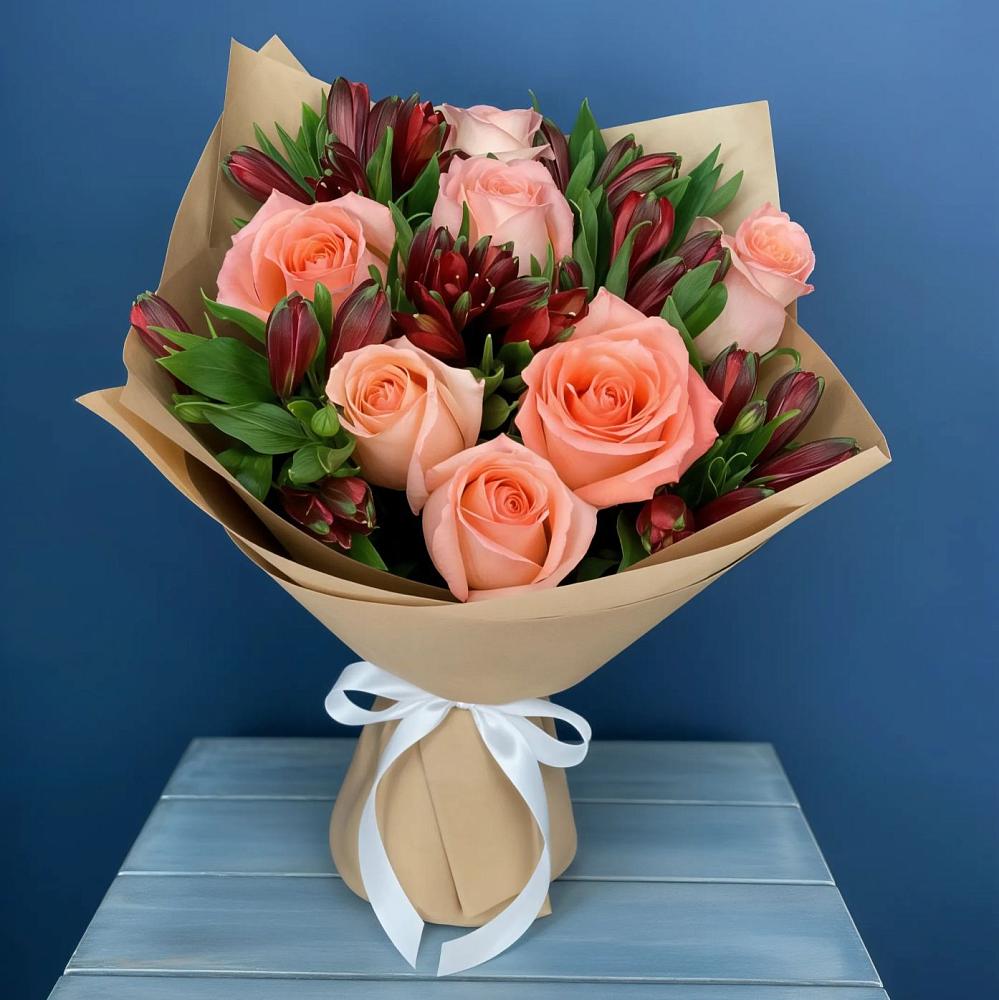 Букет цветов из: Розы и Альстромерии в Гурзуфе Республика Крым