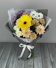 Букет цветов из:  Розы, Герберы и Хризантемы в Гурзуфе Республика Крым