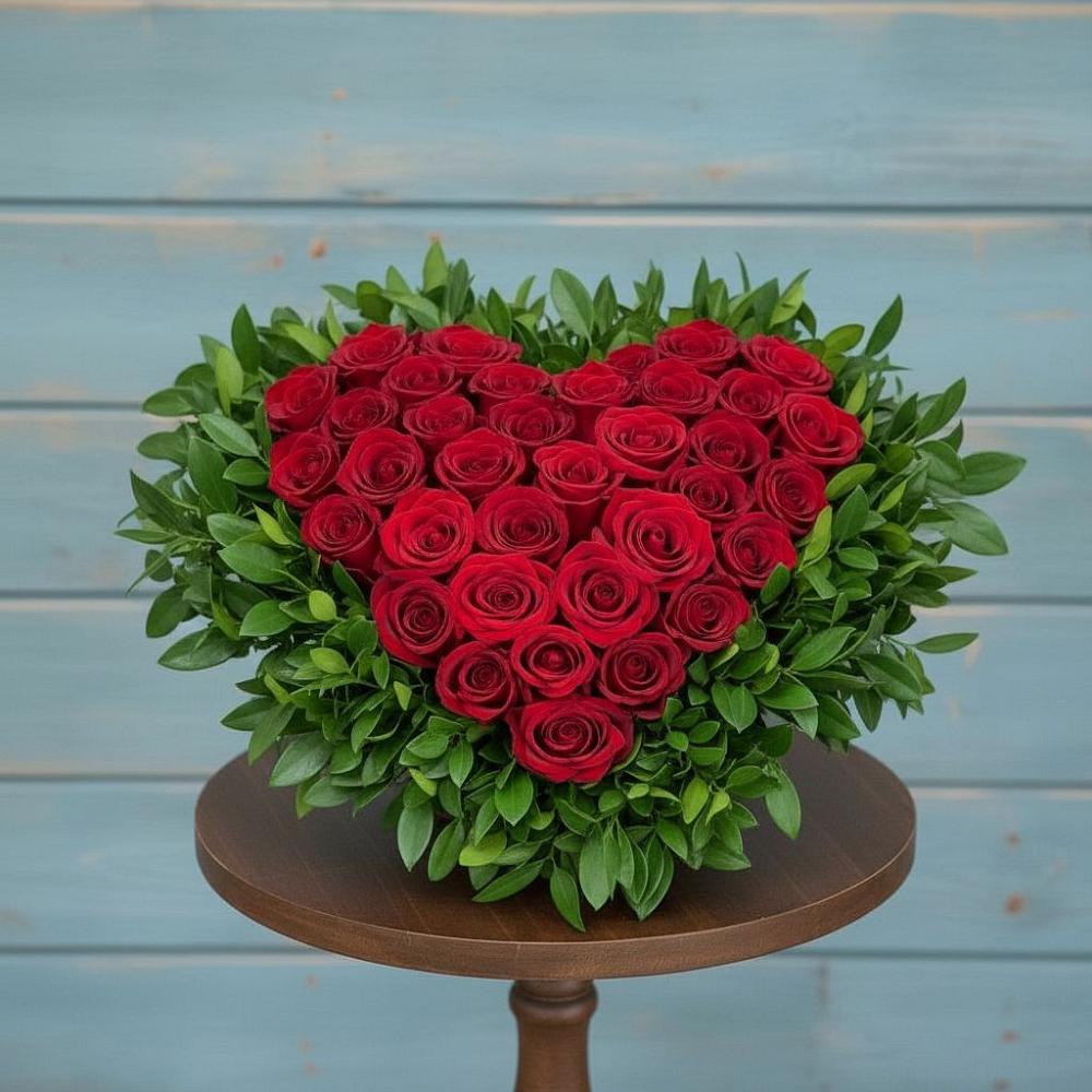 Цветочная композиция из Розы в виде сердца в Гурзуфе Республика Крым