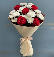 Букет цветов из:  Розы и Хризантемы в Гурзуфе Республика Крым