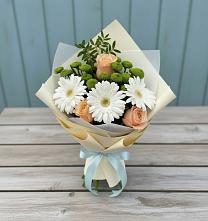 Букет цветов из:  Герберы, Розы и Хризантемы #REPLACE_PRED# Гурзуфе Республика Крым