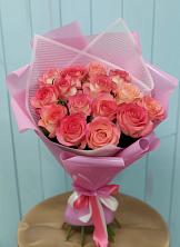 Букет 15 Розовых роз Равель в Гурзуфе Республика Крым